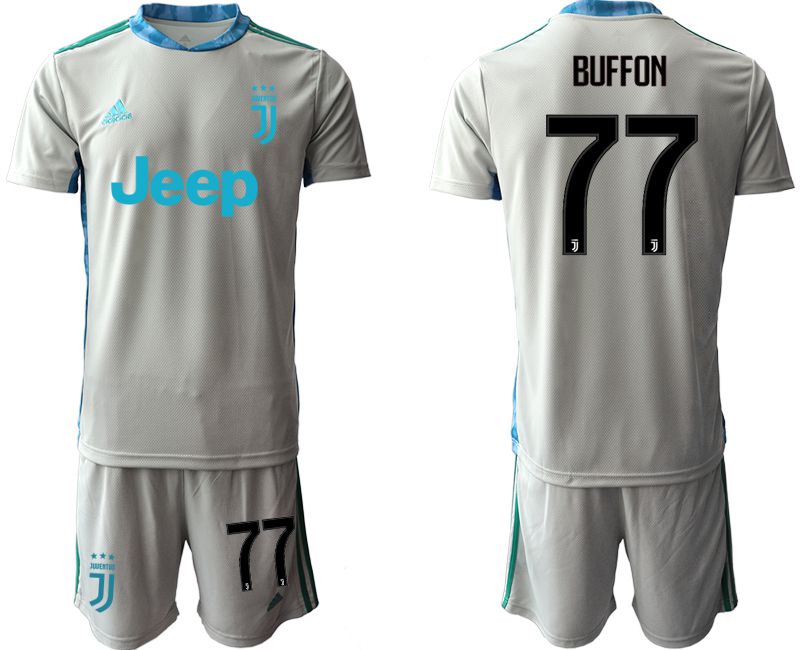 Men 2020-2021 club Juventus gray goalkeeper #77 Soccer Jerseys